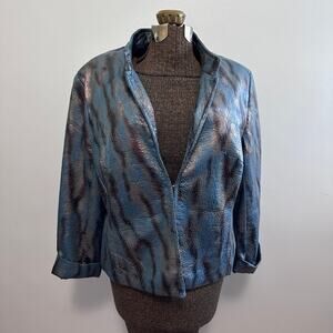 Vintage Toni Morgan teal and bronze metallic jacket